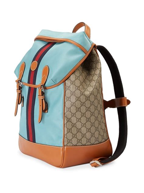 gucci blue drawstring backpack|gucci backpack unisex.